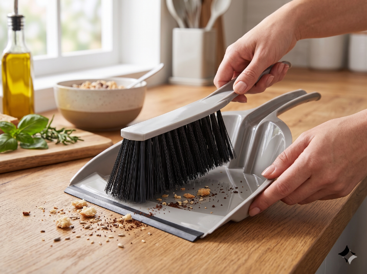 Zmiotka z szufelką plastikowa irys jasny szary