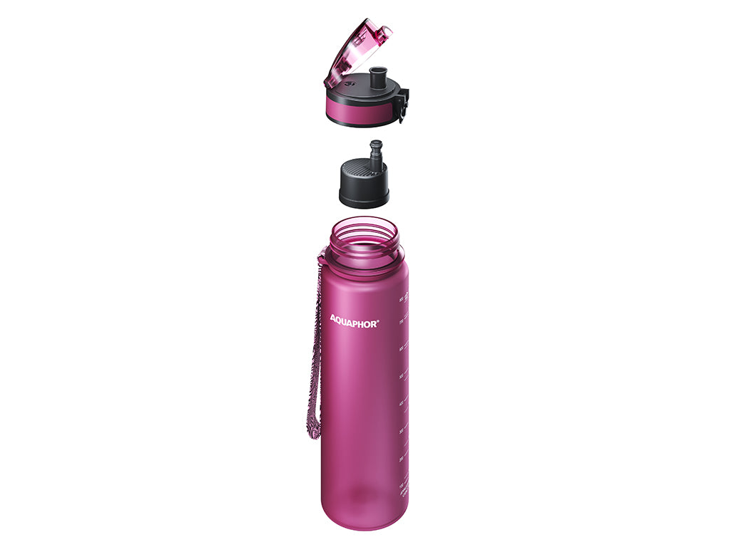 Butelka filtrująca aquaphor city 800ml, bordowa - aqu 523148