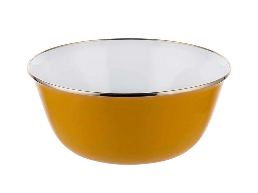 Miski emaliowane z pokrywką 16-20cm pomarańczowe
