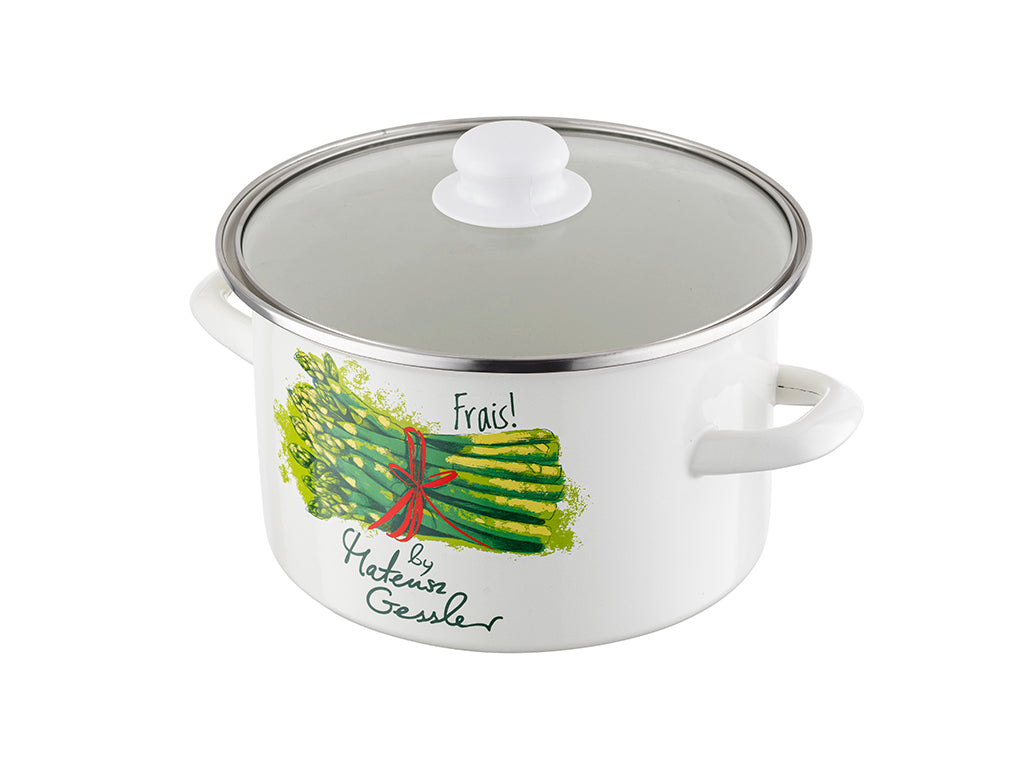 Garnek emaliowany prosty szparagi 16cm 2l z/p mg
