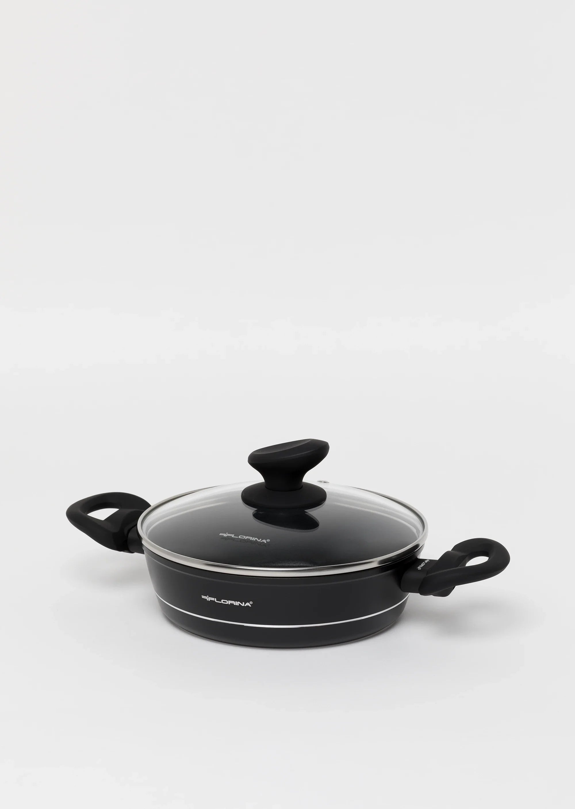 Zestaw 4 elementowy komplet garnków Florina Delux by Mateusz Gessler czarny| aluminum | powłoka nieprzywierająca | wszystkie typy kuchenek | system kontorli ciepła