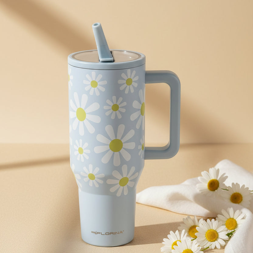 Kubek termiczny nierdzewny Power 1,1l stokrotki