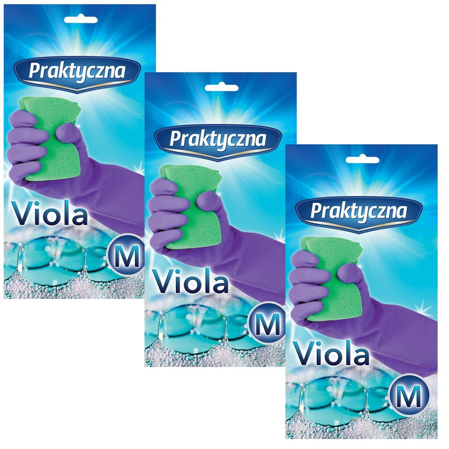 3x Rękawice lateksowe Viola - Praktyczna - M