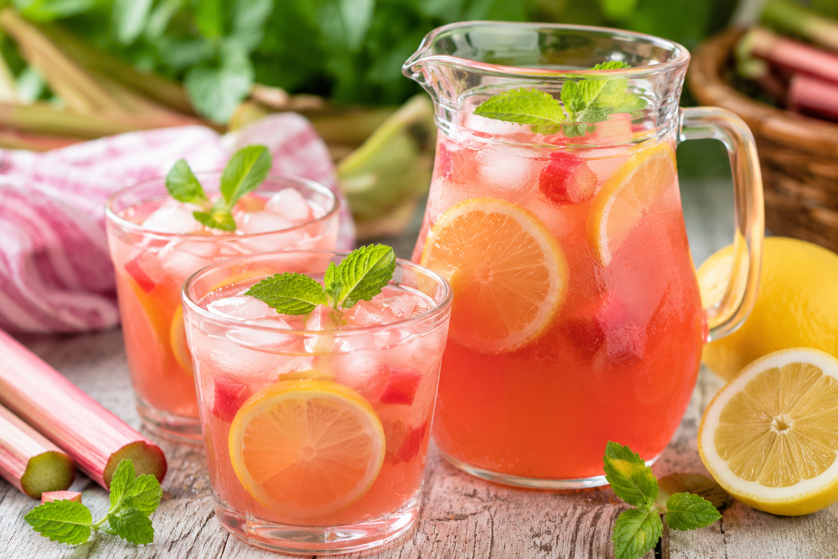 Orzeźwiająca lemoniada rabarbarowa. Idealna na garden party!