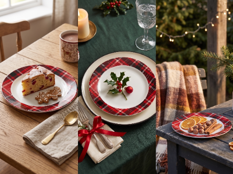 Talerz deserowy Florina Christmas 20 cm porcelana biały świąteczny