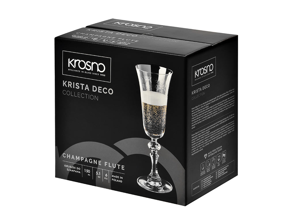 Kieliszki do szampana krista dekor 8788 150ml 6szt