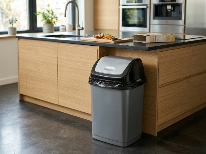 Kosz na śmieci plastikowy binio 18l antracytowy