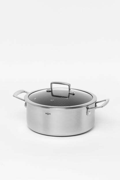 Zestaw 6 elementowy komplet garnków i patelni Florina Aristo Plus srebrny | stal nierdzewna| powłoka non-stick | wszystkie typy kuchenek |do piekarnika