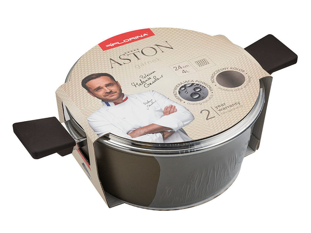 GARNEK ALUMINIOWY ASTON 24CM 4L Z/P MG
