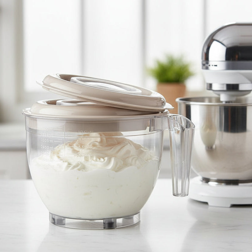 MISKA KUCHENNA DO MIKSOWANIA PLASTIKOWA GRANO 2,5L Z POKRYWĄ BEŻOWA