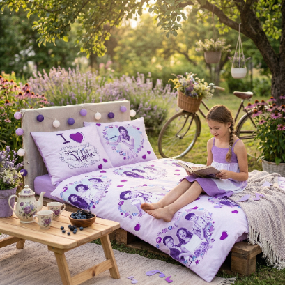 Pościel dziecięca 160x200cm+70x80cm violetta disney