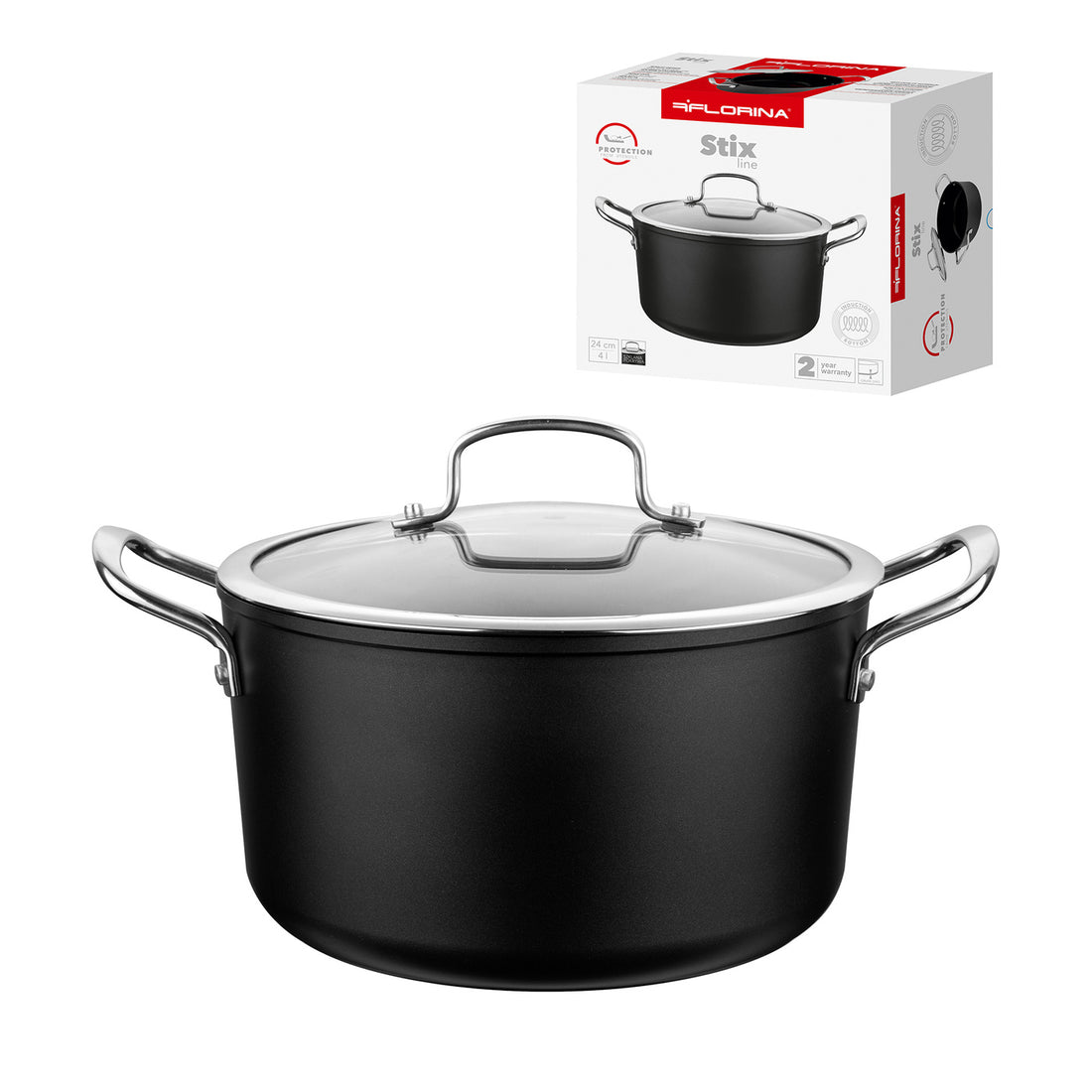 Garnek aluminiowy stix 24cm 4l z/p
