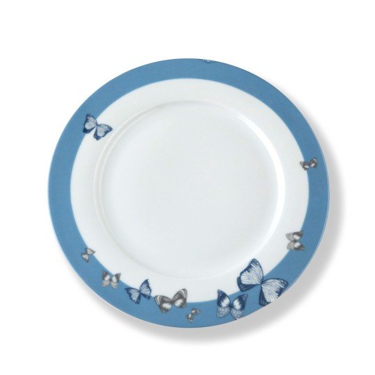 Talerz obiadowy Florina Butterfly 27 cm porcelana biały motyw motyli