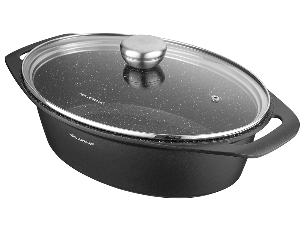 Brytfanna aluminiowa owalna chef 39,5x28,5x12,3cm 7,3l z/p v.2