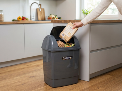 Kosz na śmieci plastikowy klip 26l ciemny szary
