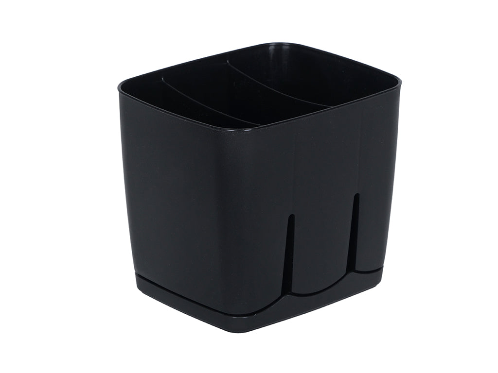 Ociekacz do sztućców plastikowy 13,5x11,5x12cm czarny