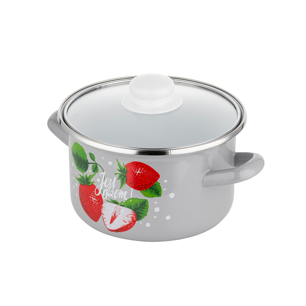 Garnek emaliowany prosty dżem 16cm 2,1l z/p