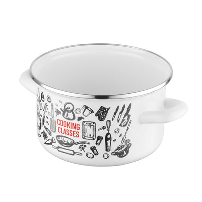 Garnek emaliowany prosty kitchen white 18cm 3l z/p