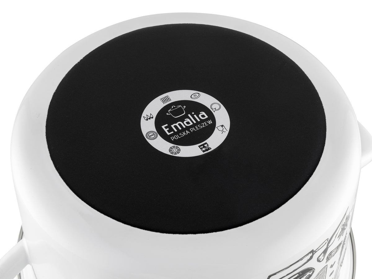 Garnek emaliowany prosty kitchen white 20cm 4,1l z/p