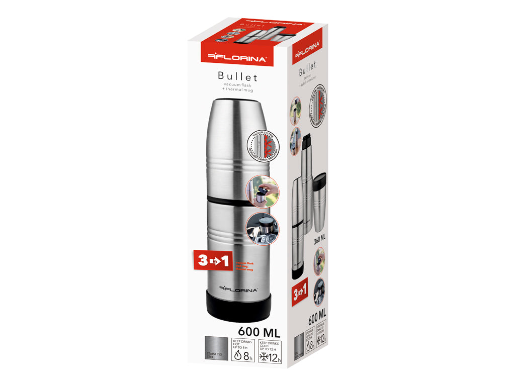 Termos nierdzewny bullet 600ml 3w1