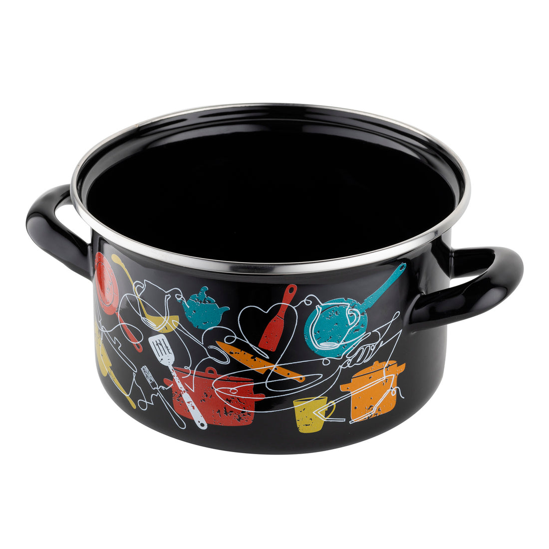 Garnek emaliowany prosty malena 18cm 2,6l z/p