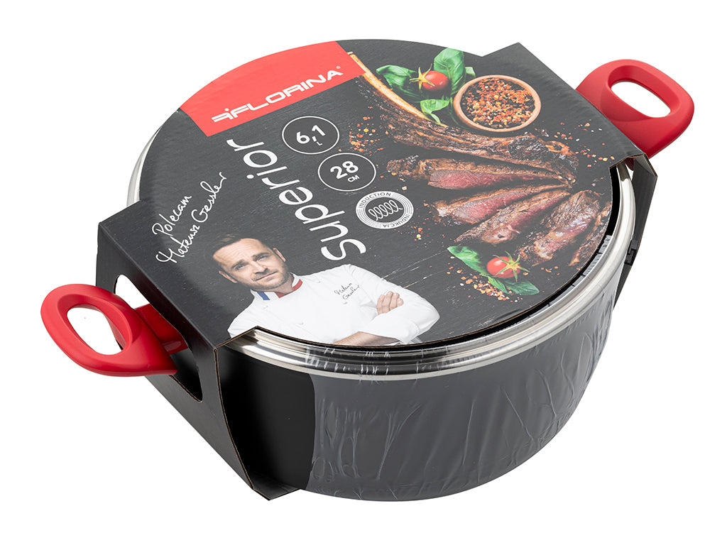 Garnek aluminiowy superior 28cm 6,1l z/p mg