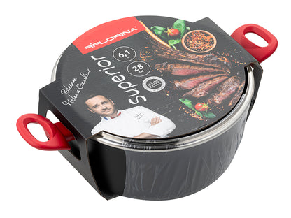 Garnek aluminiowy superior 28cm 6,1l z/p mg