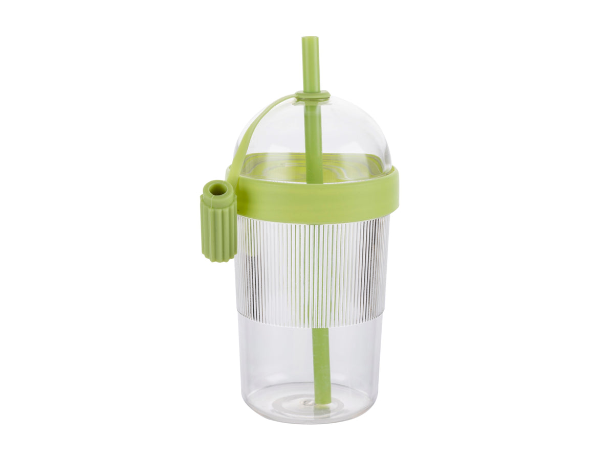 KUBEK PLASTIKOWY ZE SŁOMKĄ STUDIO 520ML ZIELONY