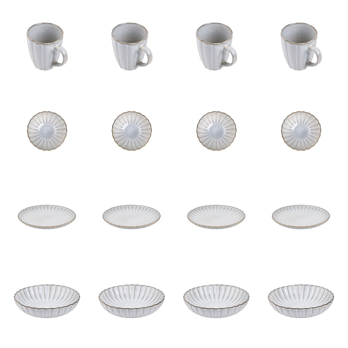 Zestaw 20 elementowy komplet porcelany Atlantica szara