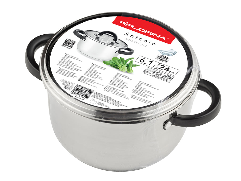 Garnek nierdzewny antonio 24 cm 6,1l z/p