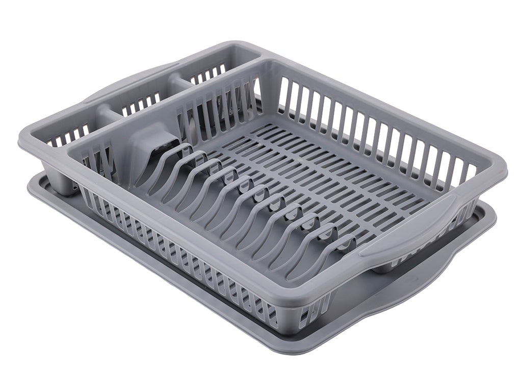 Suszarka do naczyń plastikowa velvet 48,5 x 36 x 8,5cm z podstawką antracytowa