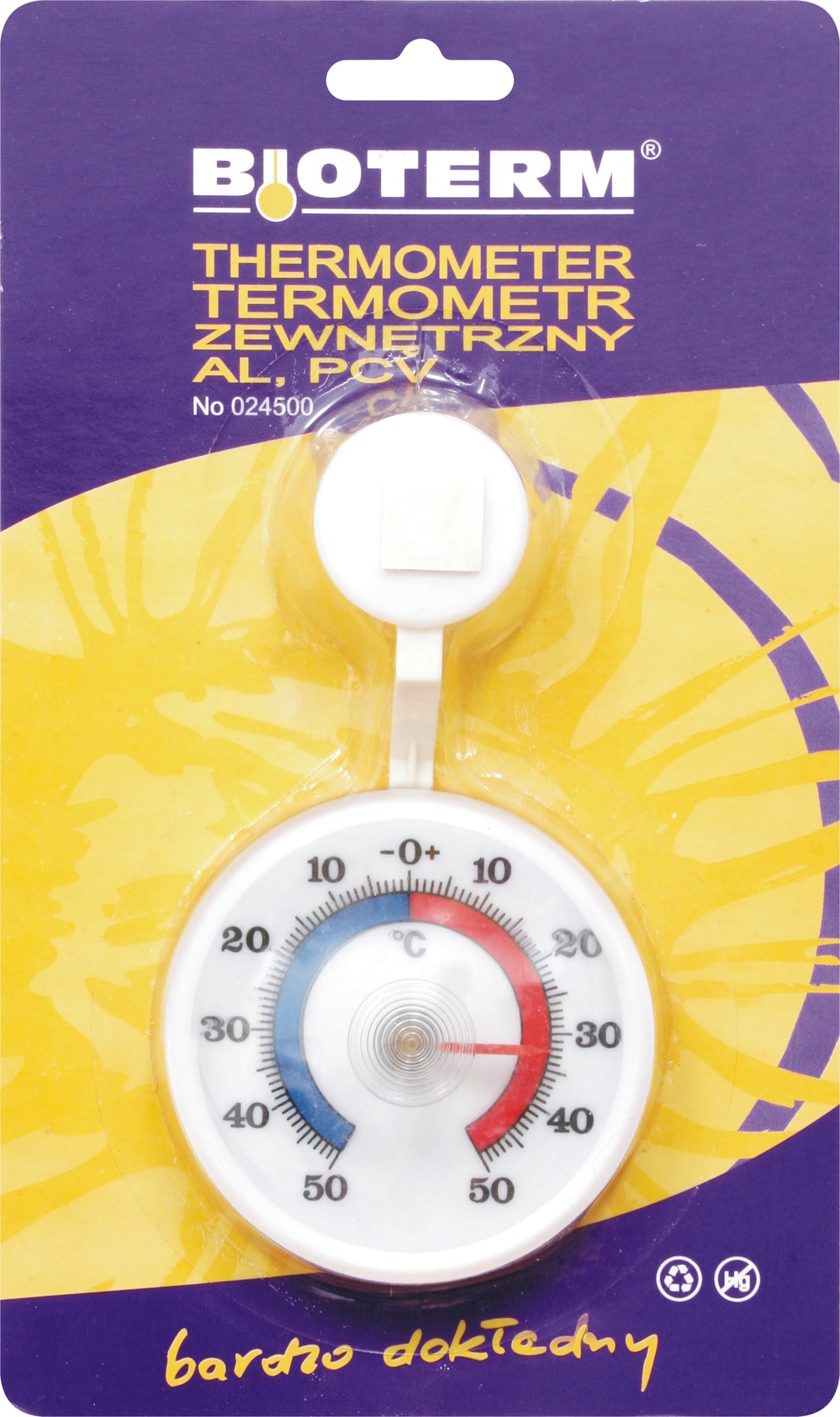 Termometr zaokienny 7,2x12,5cm bimetaliczny