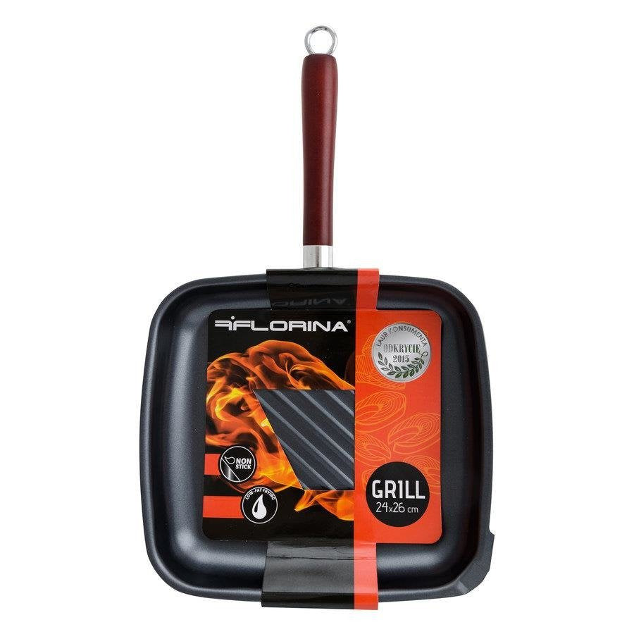 Patelnia prostokątna grill carbon 24x26cm