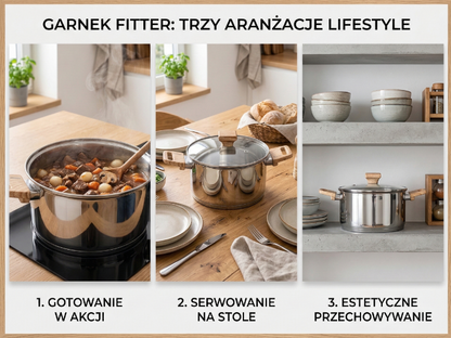 Garnek nierdzewny fitter 18cm 2,5l z/p