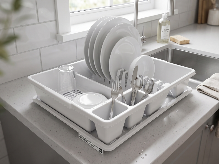 Suszarka do naczyń plastikowa classic biała