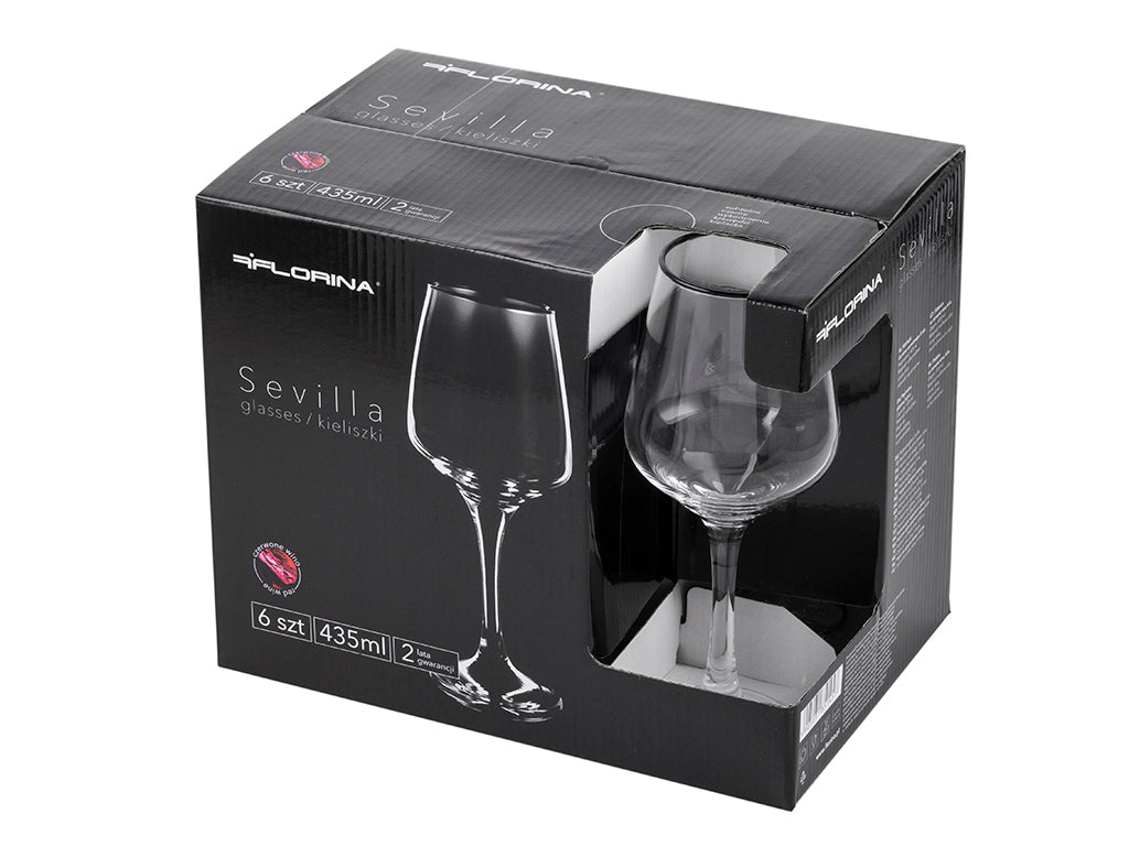 KIELISZKI DO WINA CZERWONEGO SEVILLA 435ML 6SZT.