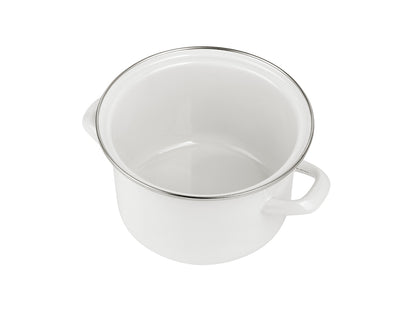 Garnek emaliowany prosty gładki 18cm 3,0l kremowy