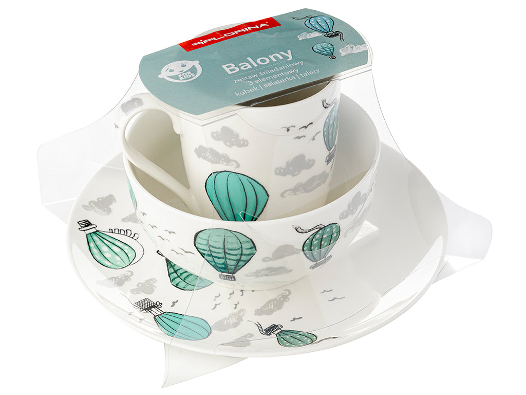 Zestaw porcelany śniadaniowej balony