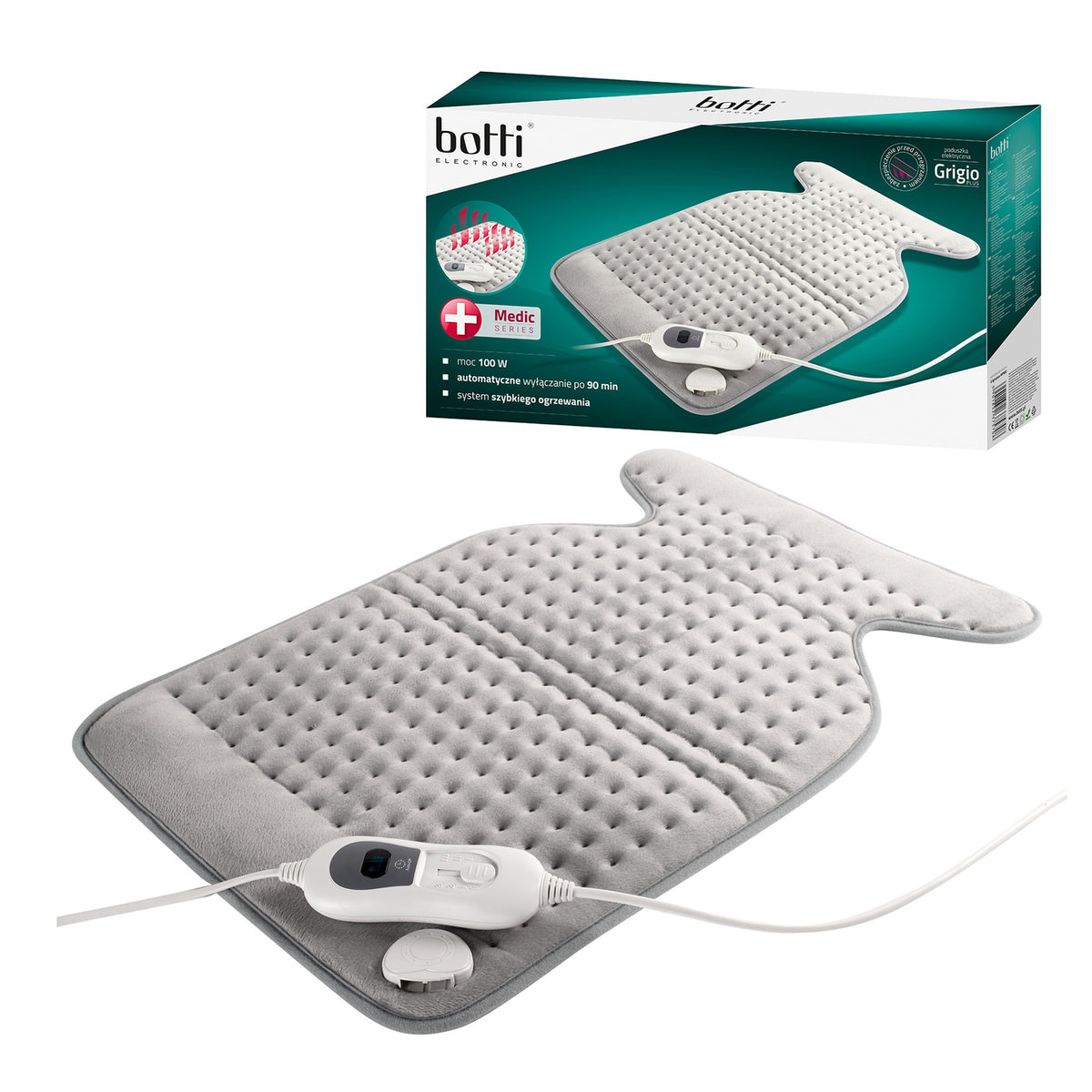 Poduszka elektryczna grigio plus szara -botti hp302