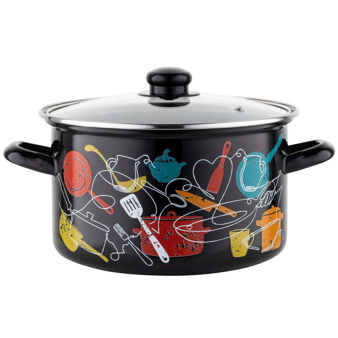 Garnek emaliowany prosty malena 22cm 4,7l z/p