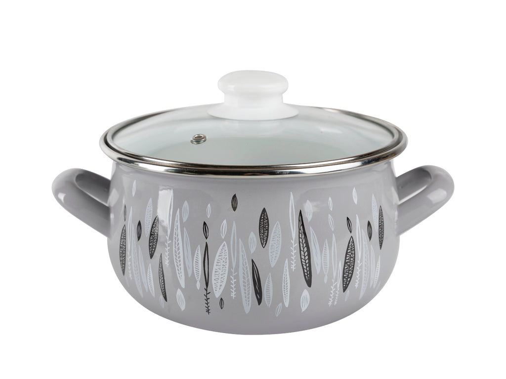 Garnek emaliowany pyza autumn 20cm 4,2l z/p szary