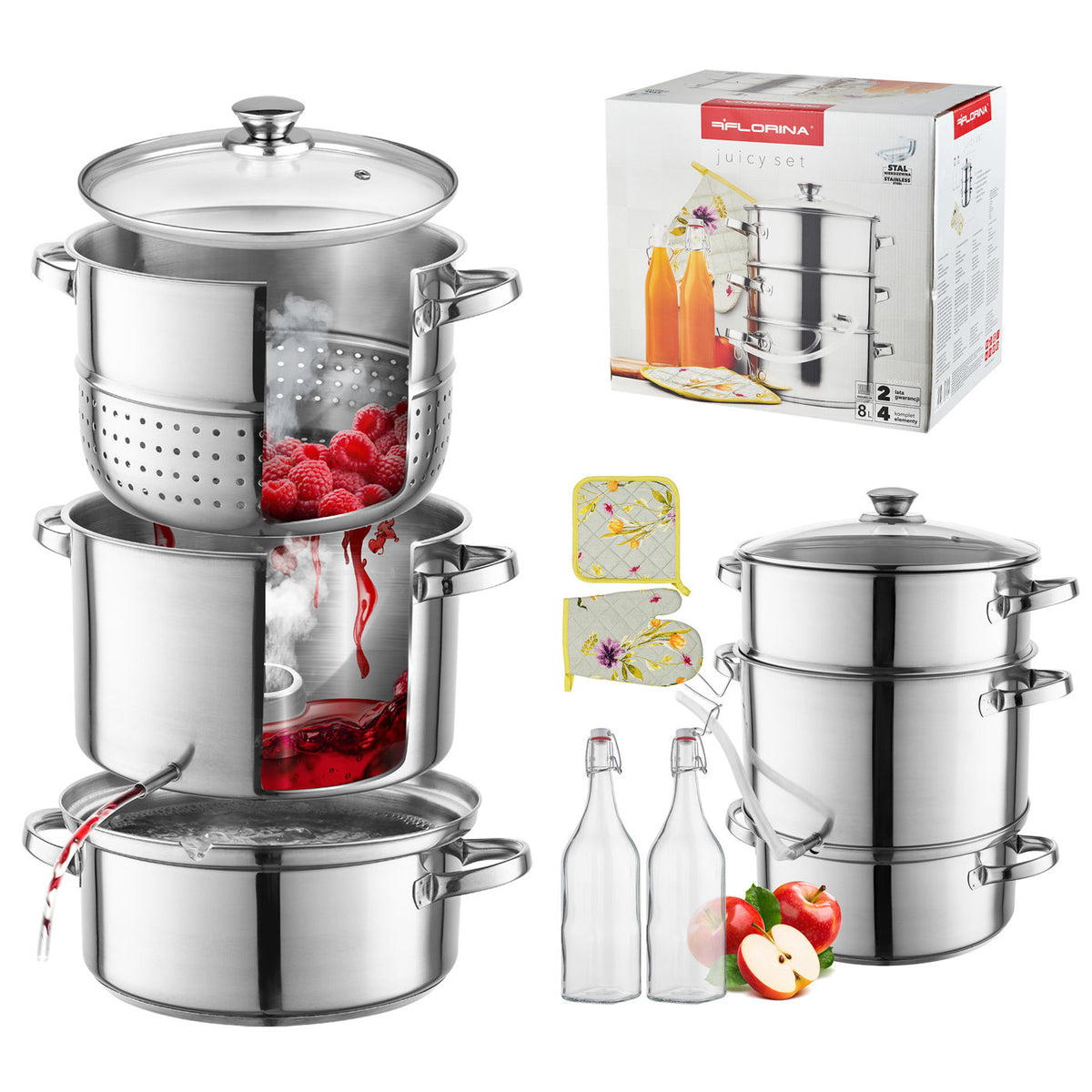Zestaw sokownik ecom 8l juicy set