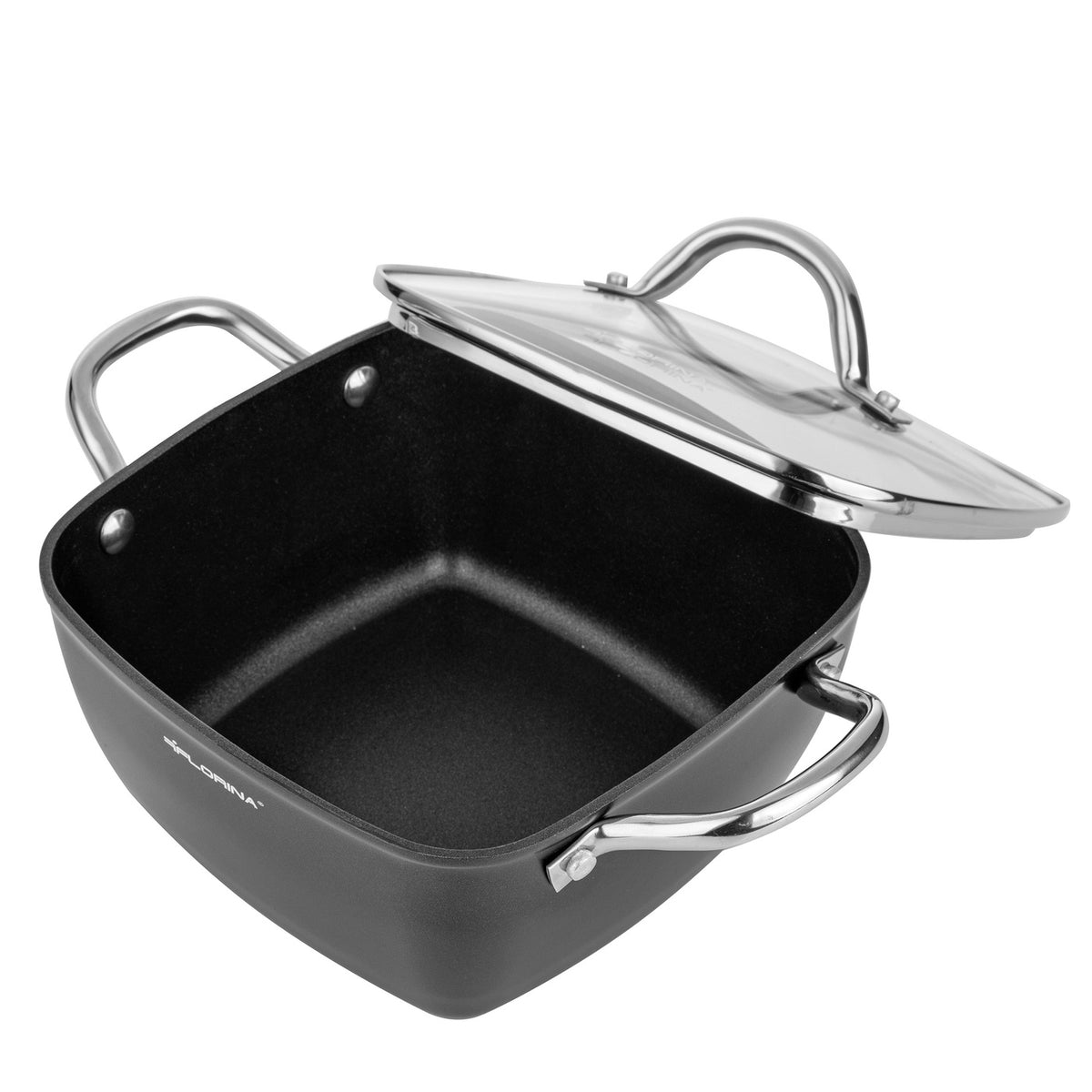 Garnek aluminiowy kwadratowy nelio 20cm 2,5l z/p