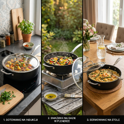 Patelnia aluminiowa głęboka stix 28cm 4l z/p