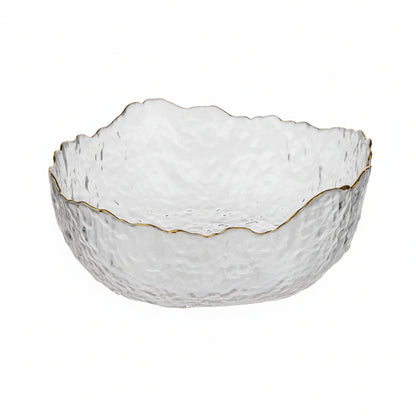 SALATERKA SZKLANA ZE ZŁOTYM RANTEM ELLARI 24CM