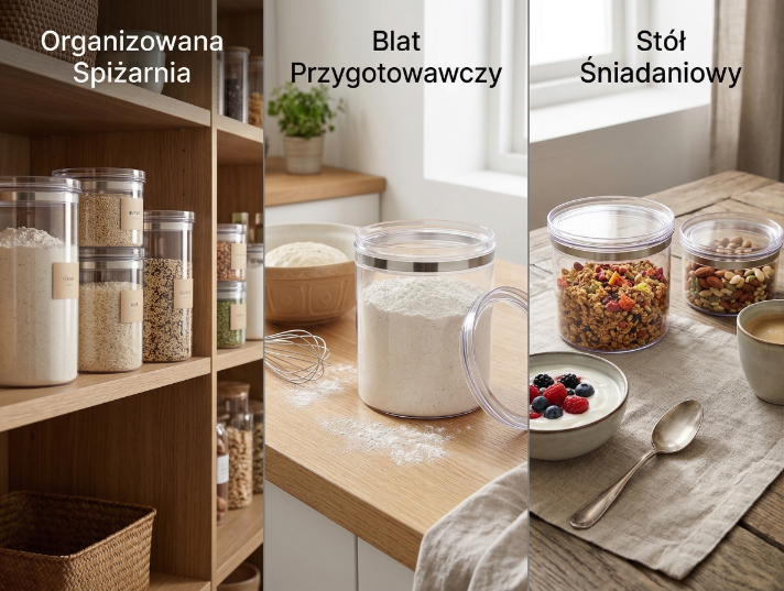 Pojemnik plastikowy stockholm na artykuły sypkie 800ml -pt 5316