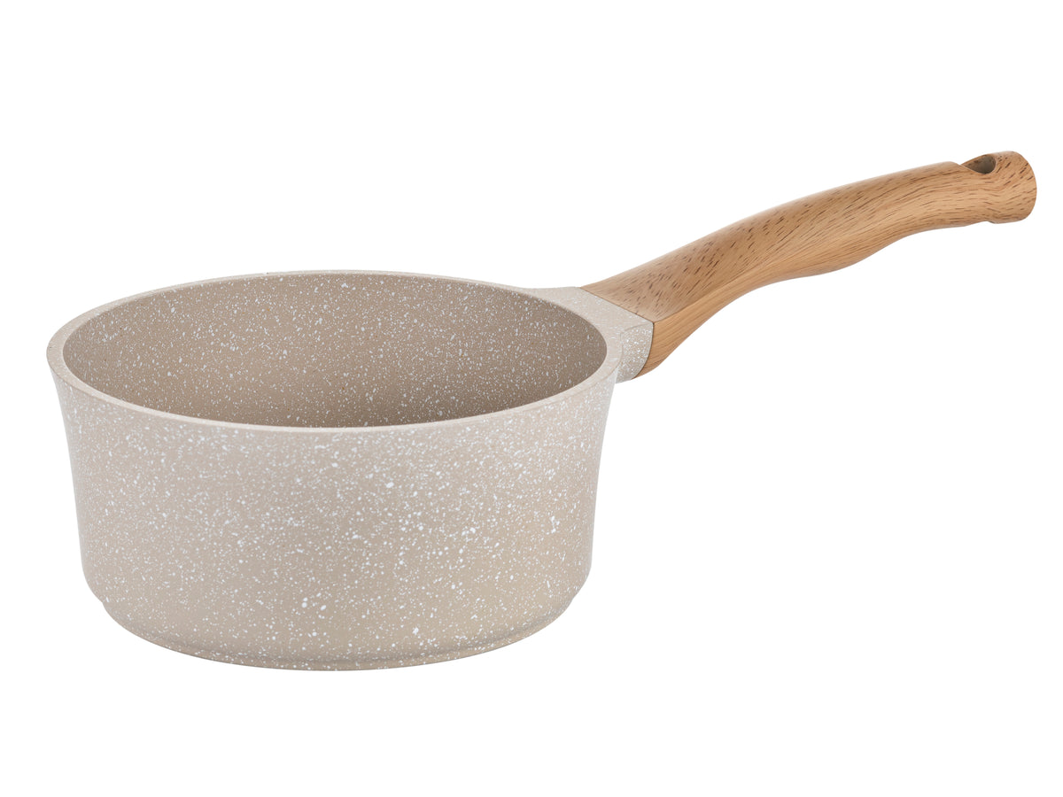 Zestaw 7 elementowy komplet garnków i patelni Florina Oslo kremowy | aluminum | powłoka ceramiczna| wszystkie typy kuchenek
