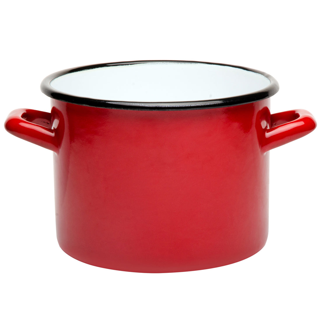 Garnek emaliowany prosty gładki 22cm 6,25l czerwony