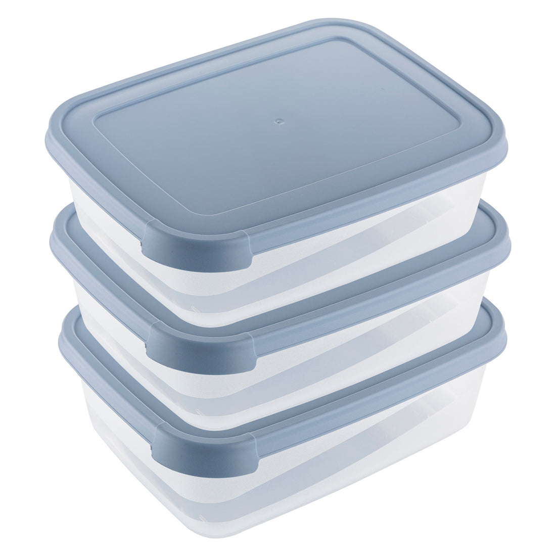 Pojemniki do żywności plastikowe prostokątne kpl. 3szt. 1,2l niebieskie