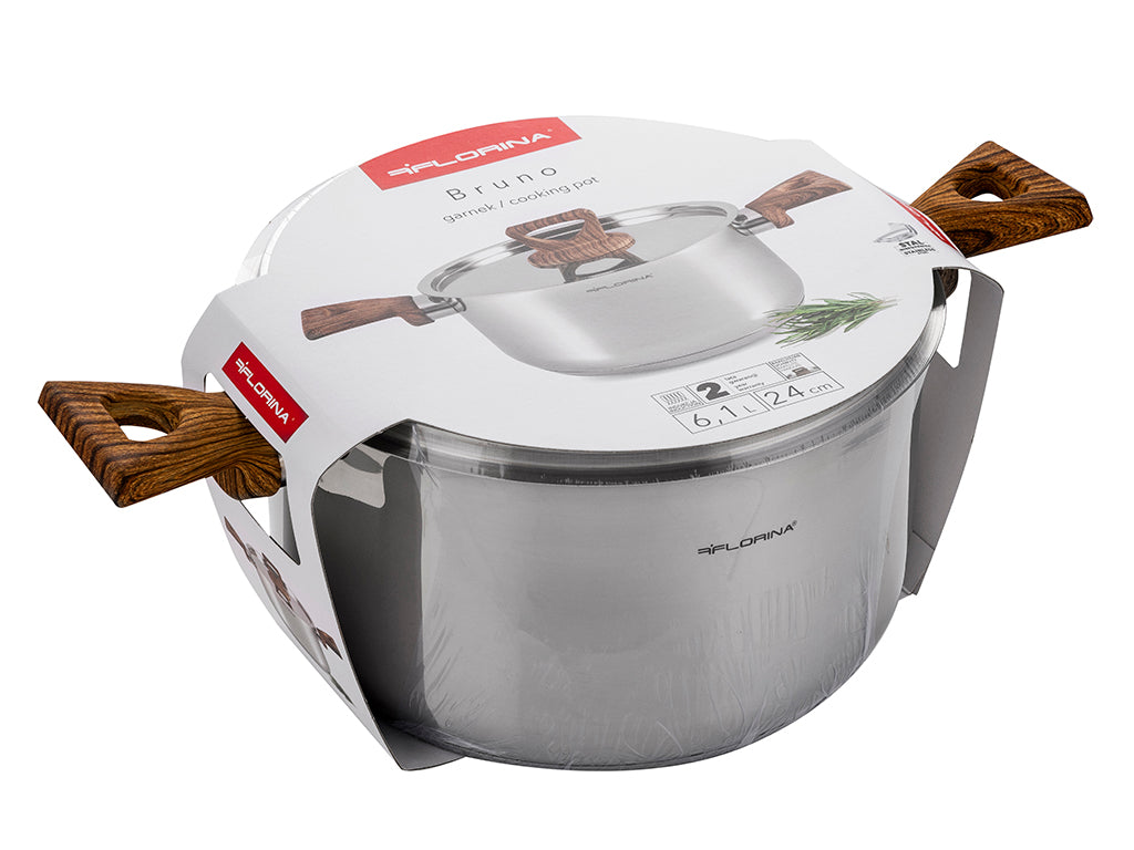 Garnek nierdzewny bruno 24cm 6,1l z/p